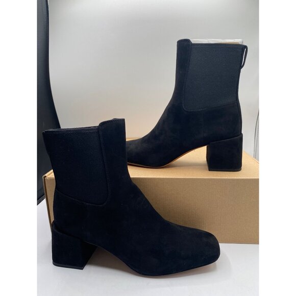 Vince Women's Black Kimmy Pull On High Heel Square Toe Boots Size 7.5M NIB